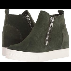 Green Steve Madden wedgie sneakers